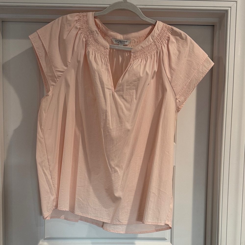 Liverpool Blush Pink Gathered Neck Blouse